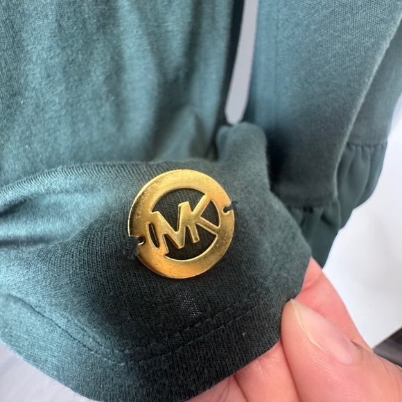 Michael Kors Ruffle Long Sleeve Top Green - Picture 7 of 9